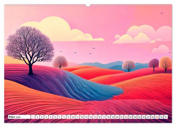 Produktbild: Der Lauf des Jahres dargestellt mit Naiver Kunst (hochwertiger Premium Wandkalender 2026 DIN A2 quer), Kunstdruck in Hochglanz