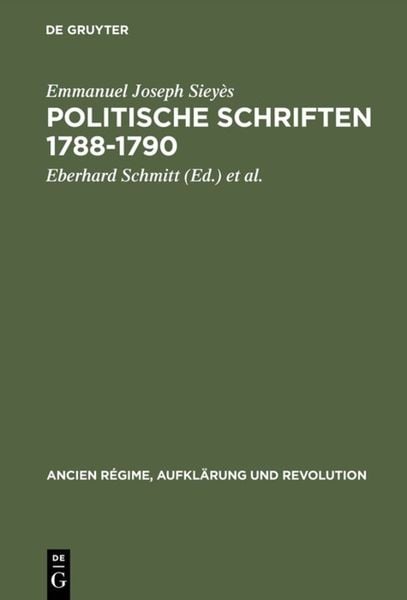 Produktbild: Politische Schriften 1788&ndash;1790
