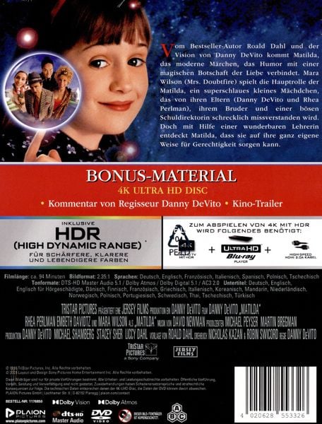 Produktbild: Matilda - Limitiertes Steelbook (4K-UHD + DVD)