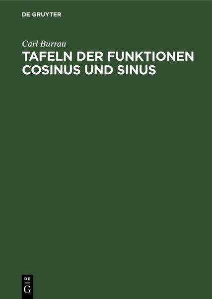 Produktbild: Tafeln der Funktionen Cosinus und Sinus