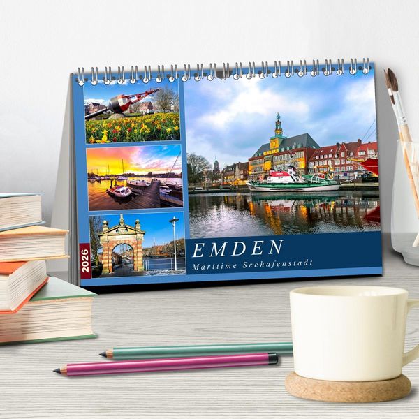 Produktbild: EMDEN maritime Seehafenstadt (Tischkalender 2026 DIN A5 quer), CALVENDO Monatskalender