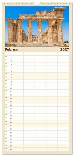 Produktbild: Familienplaner 2027 - Magna Graecia - Griechische antike St&auml;tten in S&uuml;ditalien mit 5 Spalten (Wandkalender, 21 x 45 cm) CALVENDO
