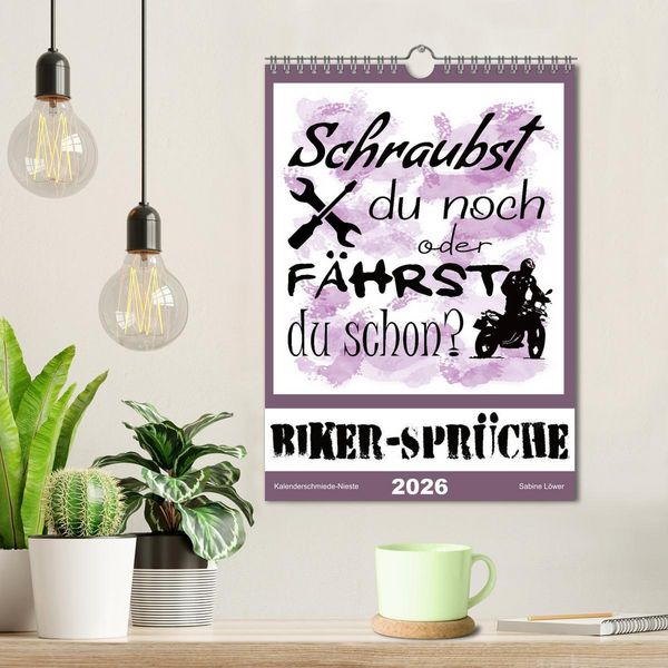 Produktbild: Biker-Spr&uuml;che (Wandkalender 2026 DIN A4 hoch), CALVENDO Monatskalender