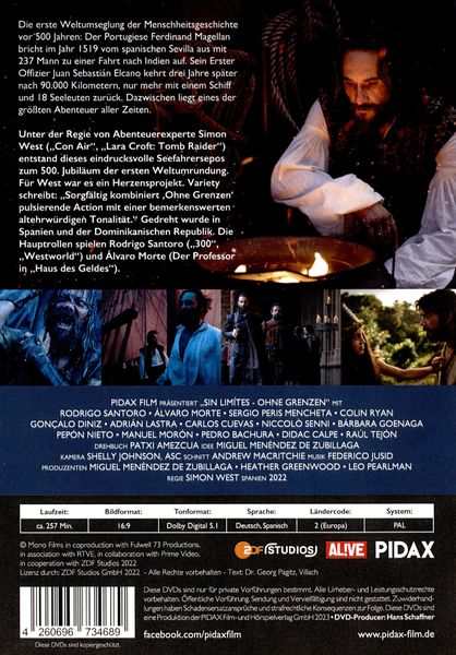 Produktbild: Ohne Grenzen - Die Expedition, die die Welt ver&auml;nderte (Sin L&iacute;mites) / Der komplette historische Abenteuer-Sechsteiler mit Starbesetzung (2 DVDs)