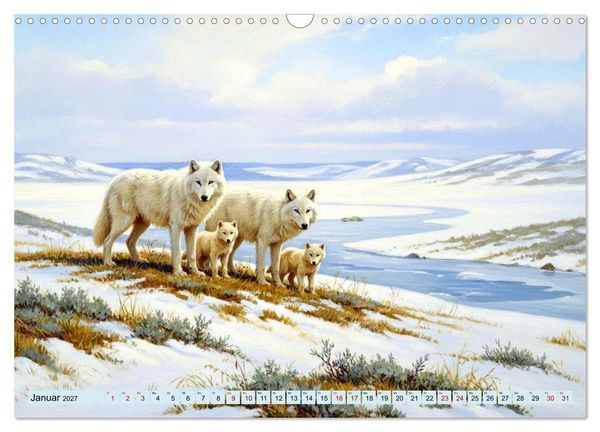 Produktbild: Nordische Tiere wie aus alten Zeiten (Wandkalender 2027 DIN A3 quer), CALVENDO Monatskalender