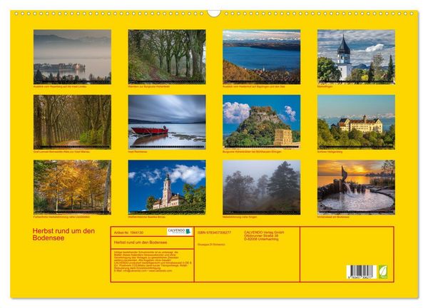 Produktbild: Herbst rund um den Bodensee (Wandkalender 2026 DIN A2 quer), CALVENDO Monatskalender