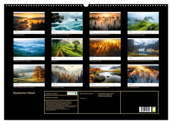 Produktbild: Mystischer Nebel (Wandkalender 2026 DIN A2 quer), CALVENDO Monatskalender