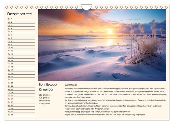 Produktbild: Ostfriesland kochen wie fr&uuml;her (Wandkalender 2026 DIN A4 quer), CALVENDO Monatskalender