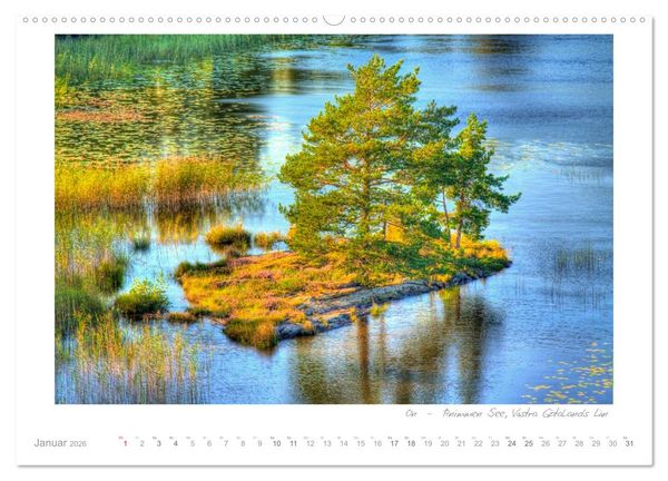 Produktbild: Sehnsucht Schweden - Sverige (hochwertiger Premium Wandkalender 2026 DIN A2 quer), Kunstdruck in Hochglanz