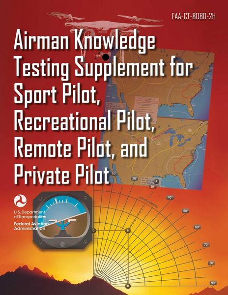 Produktbild: Airman Knowledge Testing Supplement for Sport Pilot, Recreational Pilot, Remote Pilot, and Private Pilot (Faa-Ct-8080-2h)