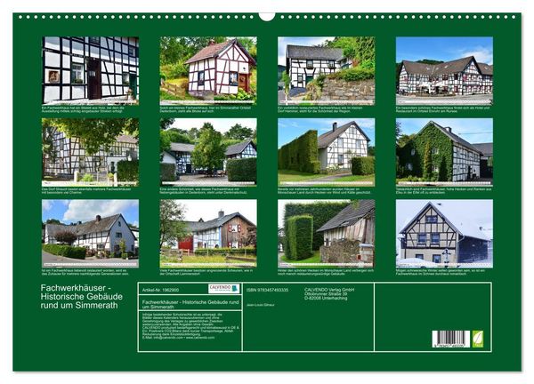 Produktbild: Fachwerkh&auml;user - Historische Geb&auml;ude rund um Simmerath (Wandkalender 2026 DIN A2 quer), CALVENDO Monatskalender