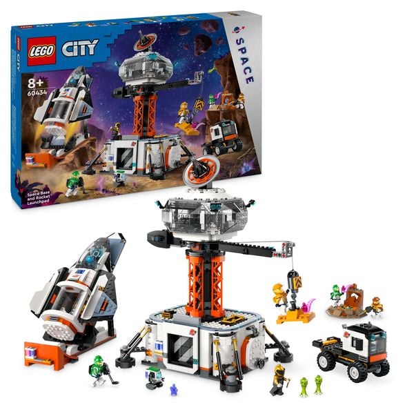 LEGO City Weltraum 60434 Raumbasis mit Startrampe, Raumschiff-Spielzeug