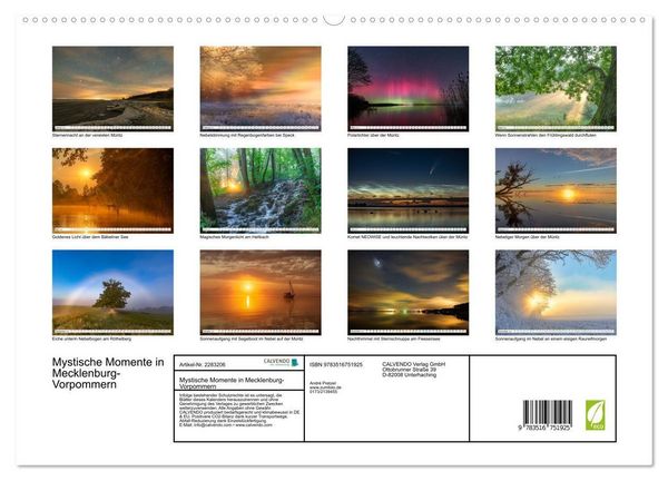 Produktbild: Mystische Momente in Mecklenburg-Vorpommern (hochwertiger Premium Wandkalender 2027 DIN A2 quer), Kunstdruck in Hochglanz