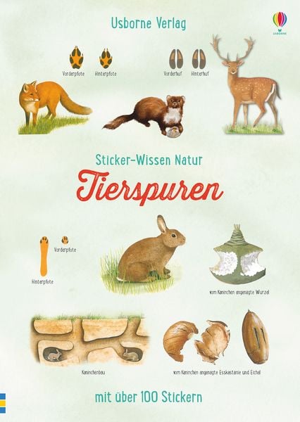Sticker-Wissen Natur: Tierspuren, Taschenbuch von Alfred Leutscher, Usborne, 9781782328681