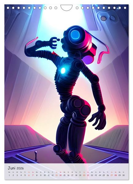 Produktbild: Tanzende Roboter - Computertr&auml;ume aus der KI (Wandkalender 2026 DIN A4 hoch), CALVENDO Monatskalender