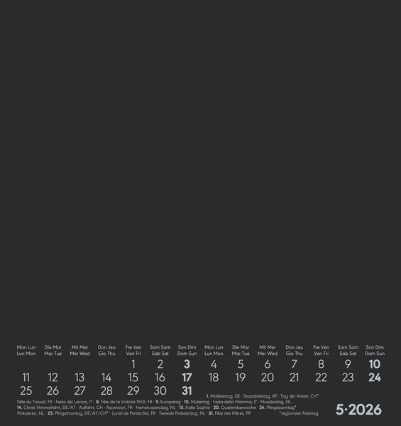 Produktbild: Kreativ-Kalender schwarz 2026 - 16x17 cm - Foto, Malen, Basteln - datiert - Kreativkalender - Foto-Kalender - Alpha Edition