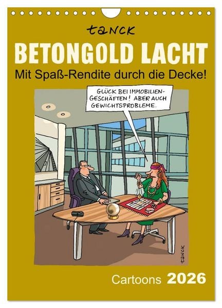 Produktbild: Betongold lacht - Cartoons (Wandkalender 2026 DIN A4 hoch), CALVENDO Monatskalender