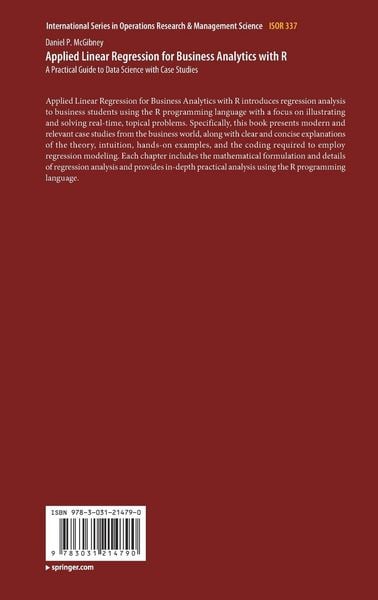 Produktbild: Applied Linear Regression for Business Analytics with R
