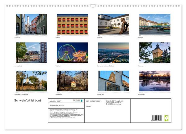 Produktbild: Schweinfurt ist bunt (Wandkalender 2026 DIN A2 quer), CALVENDO Monatskalender