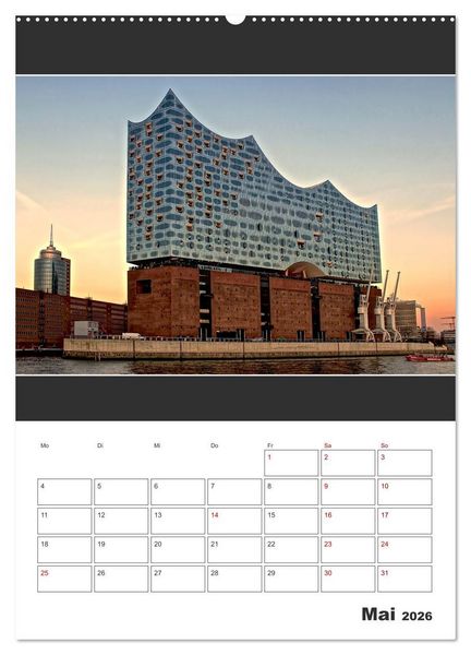 Produktbild: Spitze! Elbphilharmonie Hamburg 2026 (Wandkalender 2026 DIN A2 hoch), CALVENDO Monatskalender