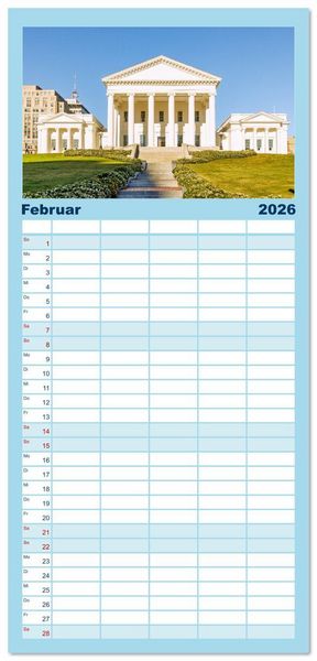 Produktbild: Familienplaner 2026 - Virginia. Amerikanische Sch&ouml;nheit zwischen K&uuml;ste und Bergen mit 5 Spalten (Wandkalender, 21 x 45 cm) CALVENDO