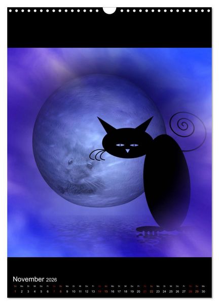 Produktbild: Mooncats - sie leben und sie tr&auml;umen (Wandkalender 2026 DIN A3 hoch), CALVENDO Monatskalender