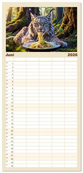 Produktbild: Familienplaner 2026 - Mahlzeit... Wie wir Sie selten sehen! mit 5 Spalten (Wandkalender, 21 x 45 cm) CALVENDO