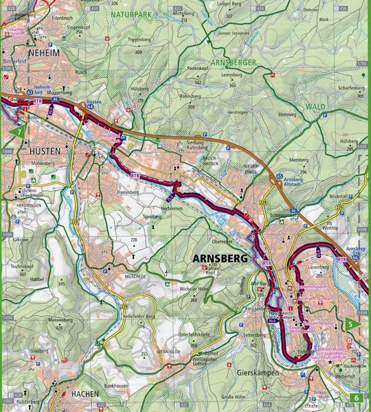Produktbild: Publicpress Leporello Radtourenkarte RuhrtalRadweg, Winterberg, Duisburg 1:50.000
