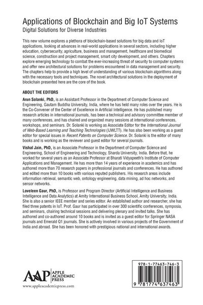 Produktbild: Applications of Blockchain and Big IoT Systems