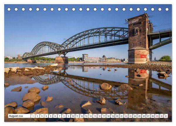 Produktbild: Urbane Impressionen: Domstadt K&ouml;ln - Lebensgef&uuml;hl am Rhein (Tischkalender 2026 DIN A5 quer), CALVENDO Monatskalender