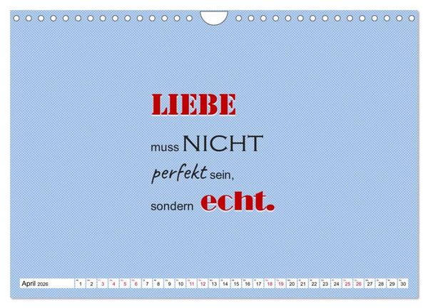 Produktbild: Zitate und Spr&uuml;che In Sachen LIEBE (Wandkalender 2026 DIN A4 quer), CALVENDO Monatskalender