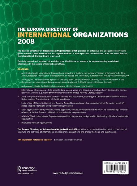 Produktbild: Europa Directory of International Organizations 2008