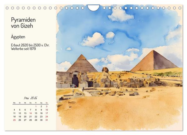 Produktbild: Welterbest&auml;tten von der Antike bis in die Neuzeit (Wandkalender 2026 DIN A4 quer), CALVENDO Monatskalender