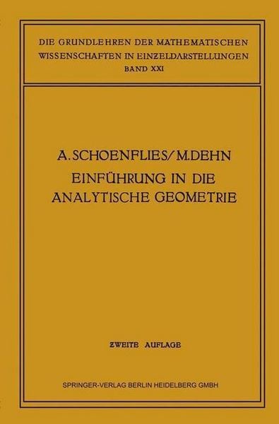 Produktbild: Einf&uuml;hrung in die Analytische Geometrie der Ebene und des Raumes