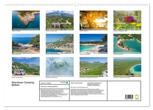 Produktbild: Abenteuer Camping Balkan (Wandkalender 2026 DIN A2 quer), CALVENDO Monatskalender