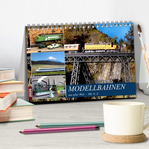 Produktbild: Modellbahnen aus aller Welt - H0, N, Z (Tischkalender 2026 DIN A5 quer), CALVENDO Monatskalender