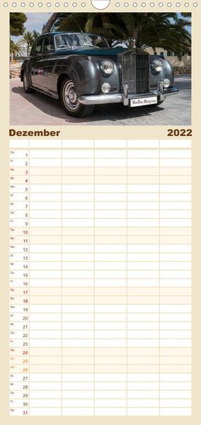 Produktbild: Classic Autos - Familienplaner hoch (Wandkalender 2022 , 21 cm x 45 cm, hoch)