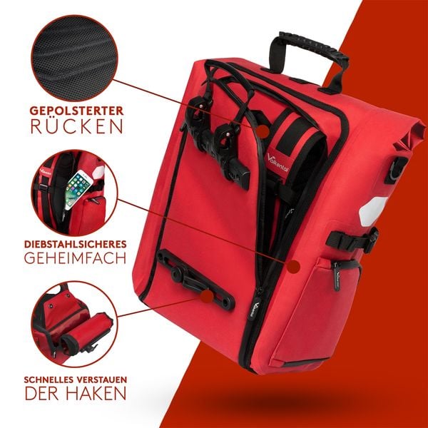 Produktbild: Valkental ValkPro 3in1 Fahrradtasche mit flexiblem Rücken und neuen Features