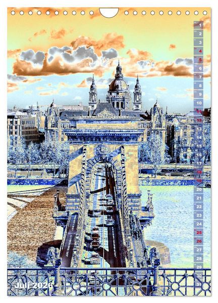 Produktbild: Budapest - K&uuml;nstlerische Fotografie (Wandkalender 2026 DIN A4 hoch), CALVENDO Monatskalender