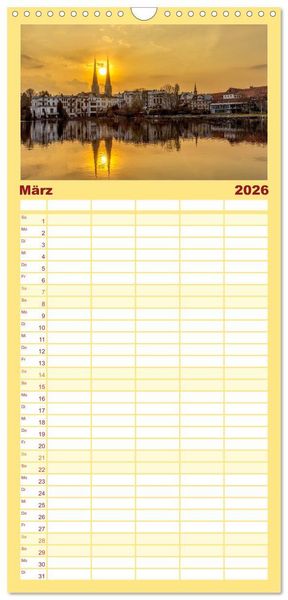 Produktbild: Familienplaner 2026 - L&uuml;beck &ndash; Im Licht der Zeit mit 5 Spalten (Wandkalender, 21 x 45 cm) CALVENDO