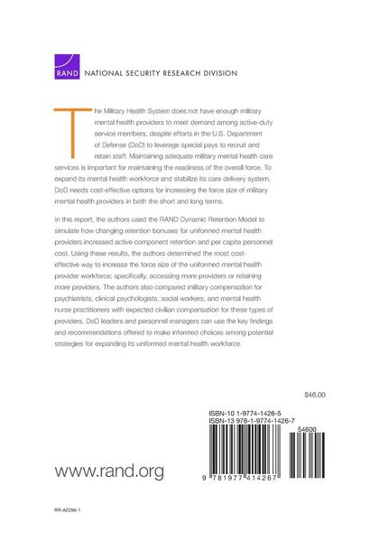 Produktbild: Cost Trade-Offs Between Accessing and Retaining Uniformed Mental Health Providers
