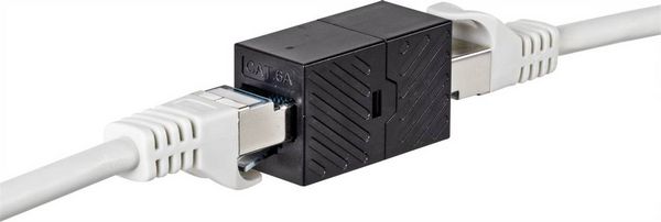 Produktbild: Renkforce RJ45 Netzwerk Adapter CAT 6a [1x RJ45-Buchse - 1x RJ45-Buchse] Schwarz