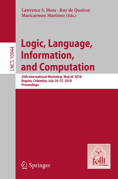 Produktbild: Logic, Language, Information, and Computation
