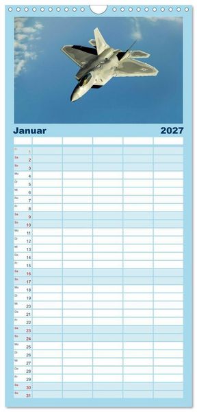 Produktbild: Familienplaner 2027 - Kampfjets - D&uuml;senj&auml;ger-Kalender mit 5 Spalten (Wandkalender, 21 x 45 cm) CALVENDO