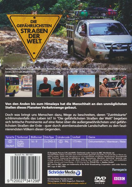 Produktbild: Die gef&auml;hrlichsten Stra&szlig;en der Welt - Staffel 1: Alaska, Nepal, Peru [2 DVDs]