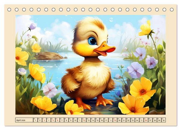 Produktbild: Lustige Enten. Niedlich und farbenfroh (Tischkalender 2026 DIN A5 quer), CALVENDO Monatskalender