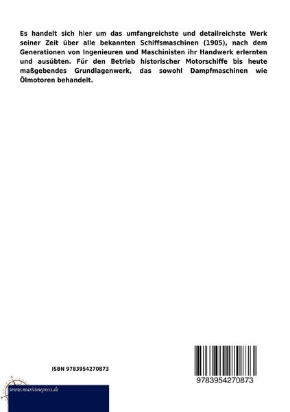 Produktbild: Schiffsmaschinen, ihre Berechnung und Konstruktion unter Einschlu&szlig; der Dampfturbinen