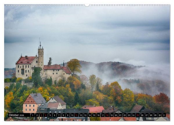 Produktbild: Unterwegs auf der fr&auml;nkischen Burgenstra&szlig;e (hochwertiger Premium Wandkalender 2026 DIN A2 quer), Kunstdruck in Hochglanz