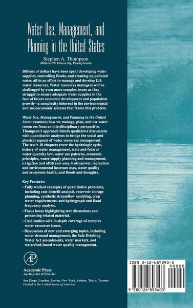 Produktbild: Water Use, Management, and Planning in the United States