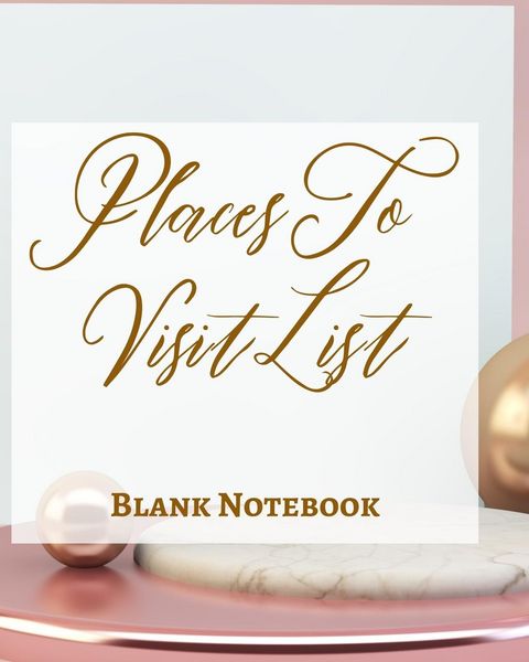 Produktbild: Places To Visit List - Blank Notebook - Write It Down - Pastel Rose Pink Gold Luxury Delicate Abstract Modern Minimal